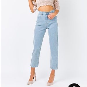 high rise wide leg denim